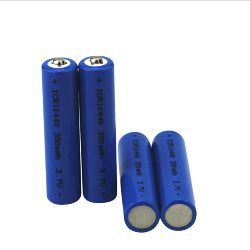 High quality capacity 3.7v 10440 rechargeable lithium battery suitable for flashlight toys 350mAh AAA rechargeable battery