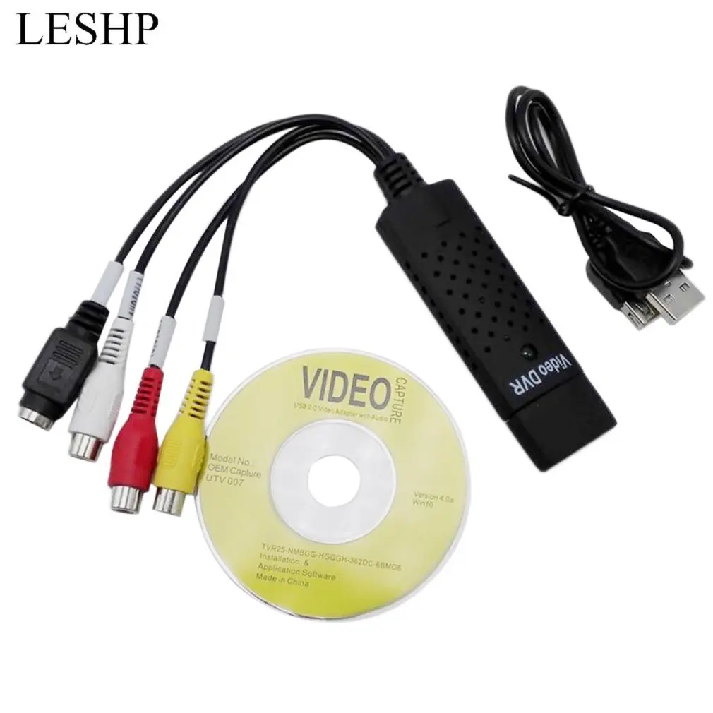 New Arrival USB 2.0  Video Capture Card Converter 4 Channel Video TV DVD VHS Audio Capture Adapter Card TV Video DVR