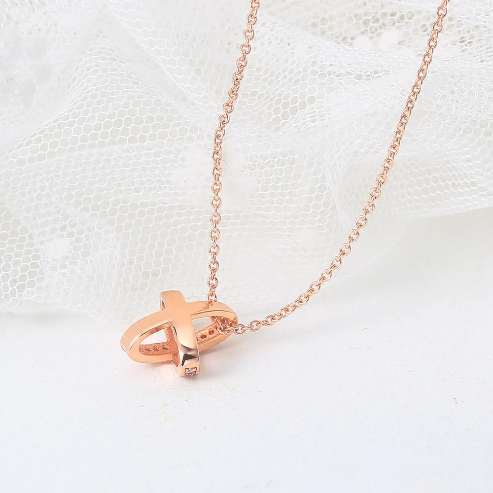 ZHOUYANG Pendants Necklace For Women Hollow Cross Rose Gold Color Choker Chain Fashion Necklaces 2024 Jewelry Daily Gift N205