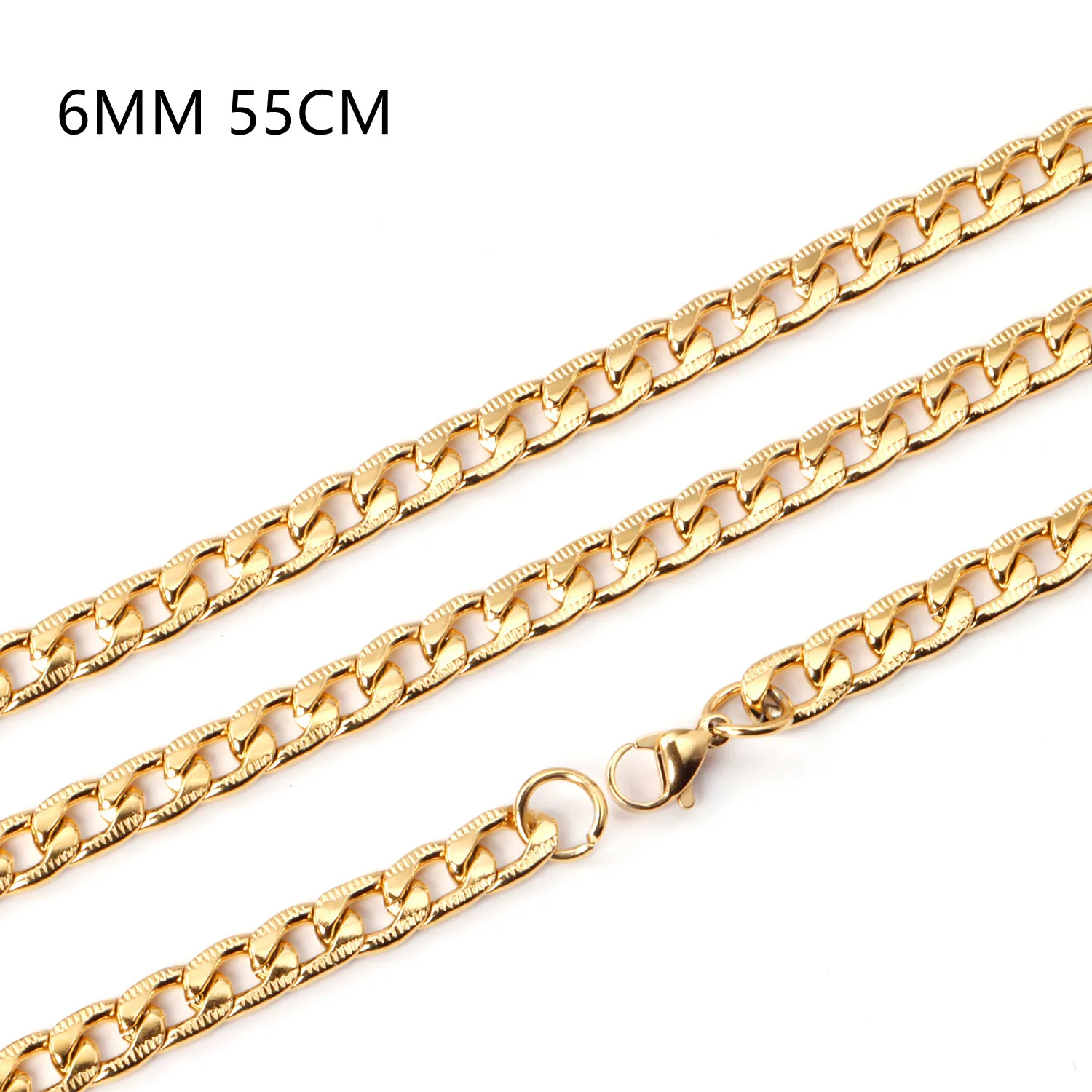 LUXUSTEEL Stainless Steel Mixed Style 55cm Long Chains Necklace Men Golden High Link Chains Necklaces Accessories Wholesale