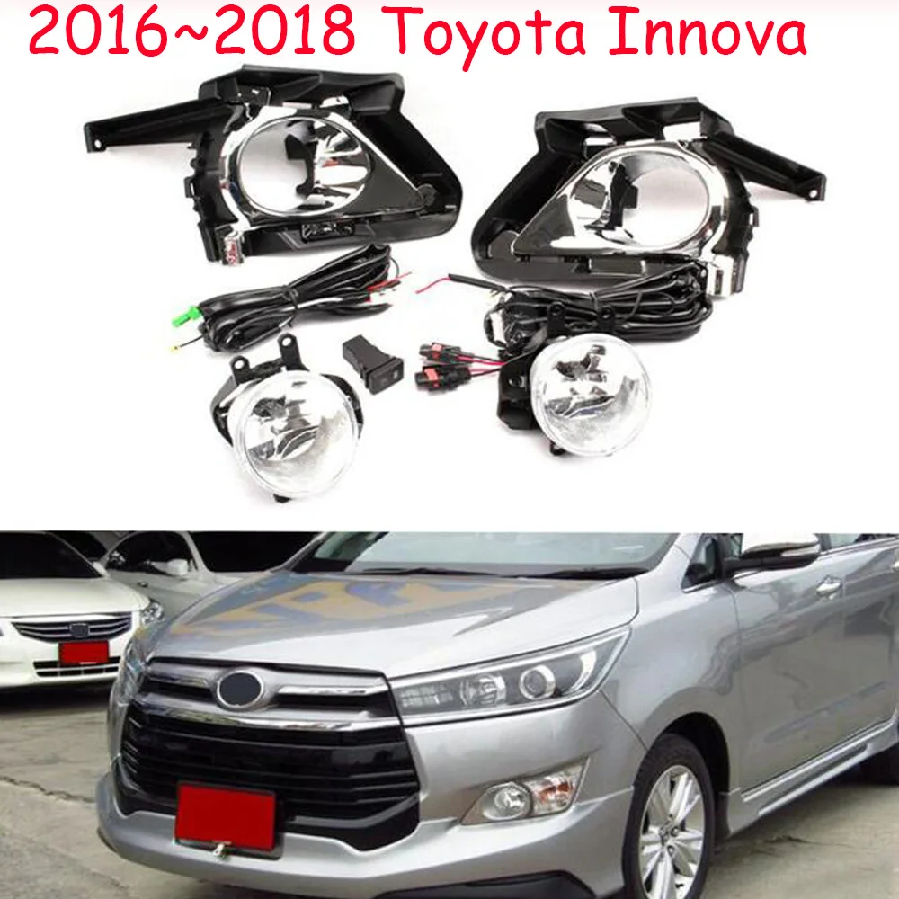 

car bumper headlight for Toyota Innova fog light 2016~2018y halogen bulb 4300K Wire of hanress Headlamp for Innova fog lamp