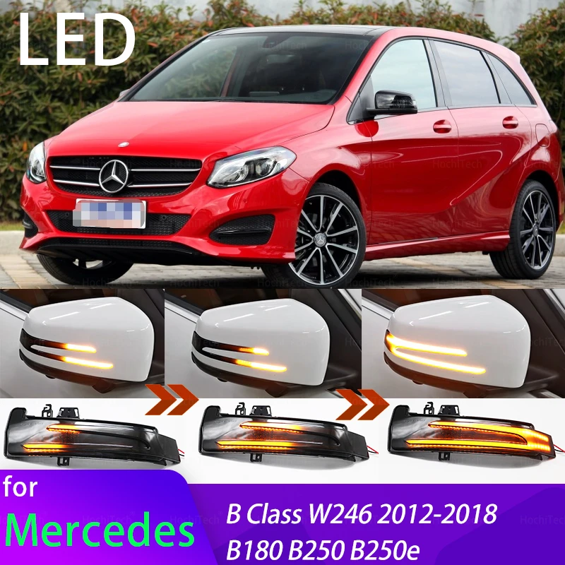 Dynamic Scroll Black LED Turn Signal Light Mirror Indicator Blinker Light for Mercedes Benz B Class W246 2012-2018 B180 B250