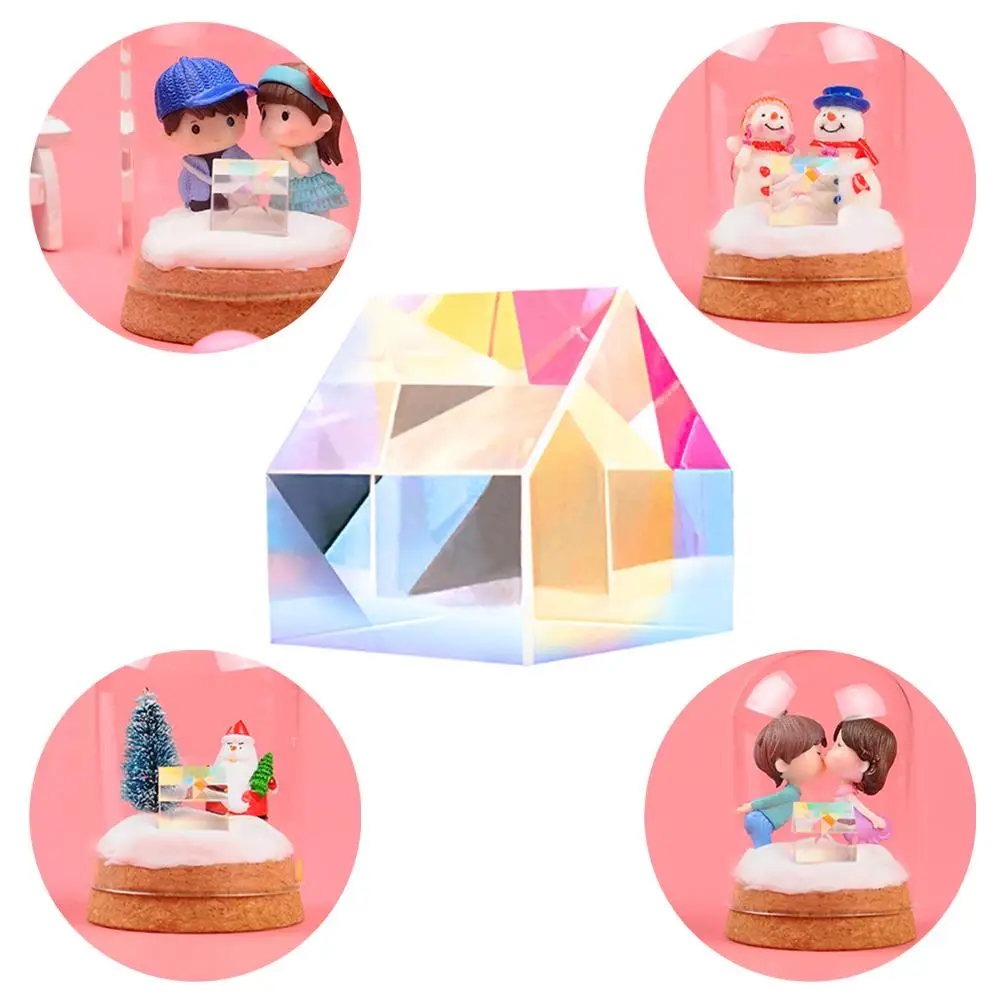 Cube Prism Glass Cabin Color-collecting Prism Creative  Shape Square Prism Optical Glass Decorate Gifts