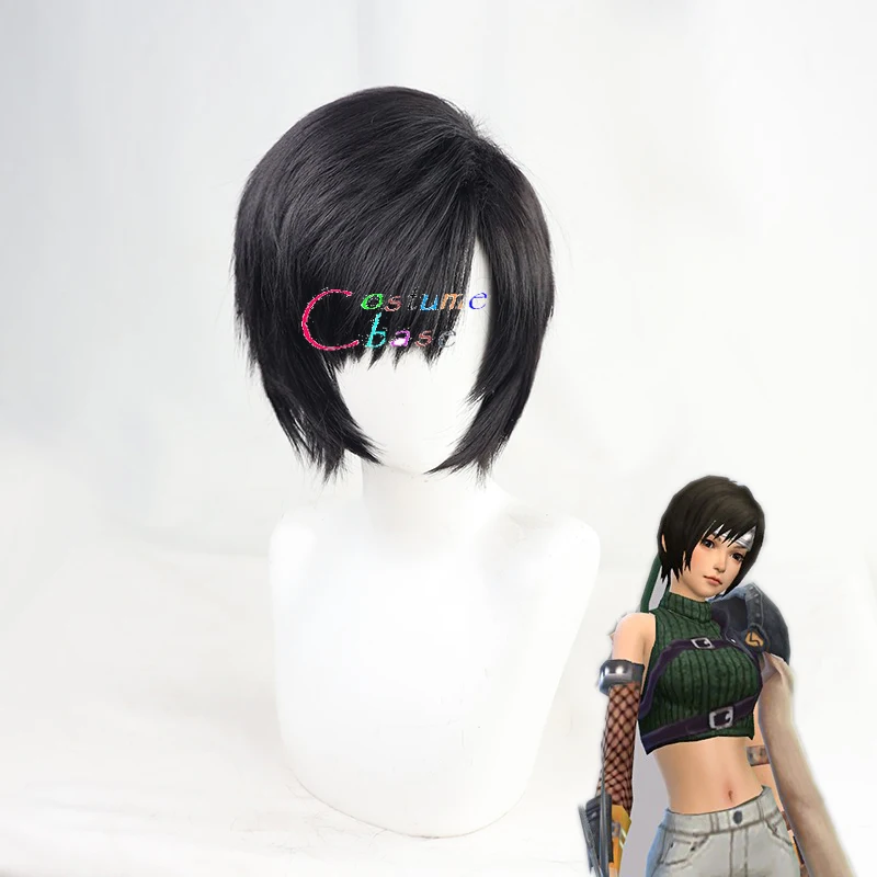 

Yuffie Kisaragi Game Final Fantasy VII FF7 Cosplay Wig Short Black Styled Heat Resistant Cosplay Costume Wig + Free Wig Cap