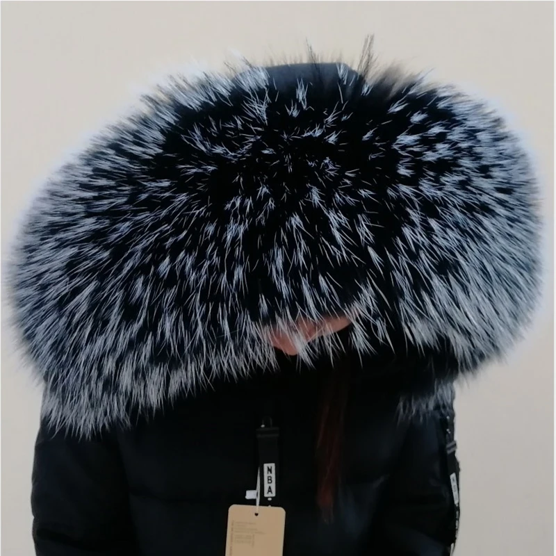 

Jkp Real Raccoon Fur Collar Women's Plush Wool Fashion Warm Comfortable Scarf Coat Collar Hot Shawl