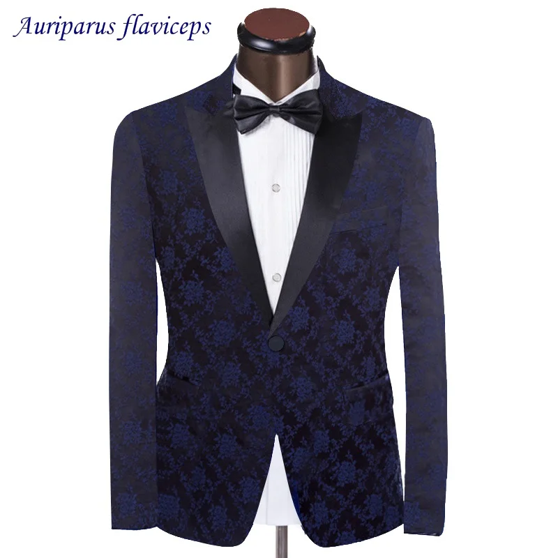 

2023 Printed Suits For Men Peaked Lapel Groom Tuxedos Groomsman Suit Custom Made Business Suit As Wedding Suit(Jacket+pants)