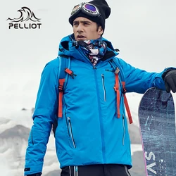 Pelliot-Terno de esqui impermeável para homens e mulheres, blusão snowboard, jaqueta respirável, esqui, casaco de inverno feminino