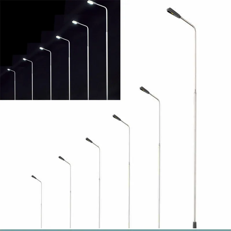 50PCS 1/75-1/1000 SCALE RAILWAY STREET STEEL LIGHTS LAMPPOST WITH DC 3V LEDS  Toy Accessory Model Building Kits