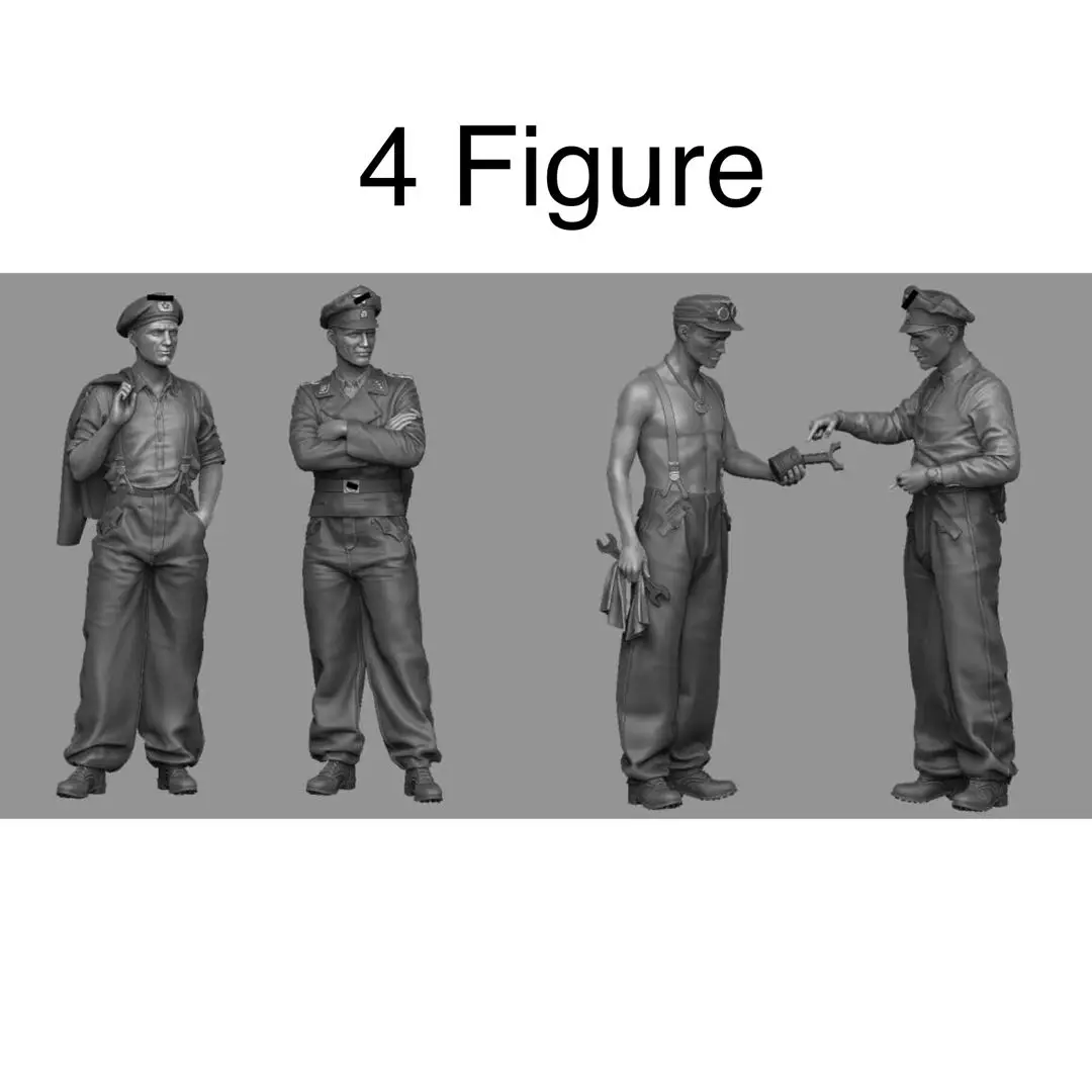 

1/35 Resin Model Figure GK，4 Figure , Unassembled and unpainted kit