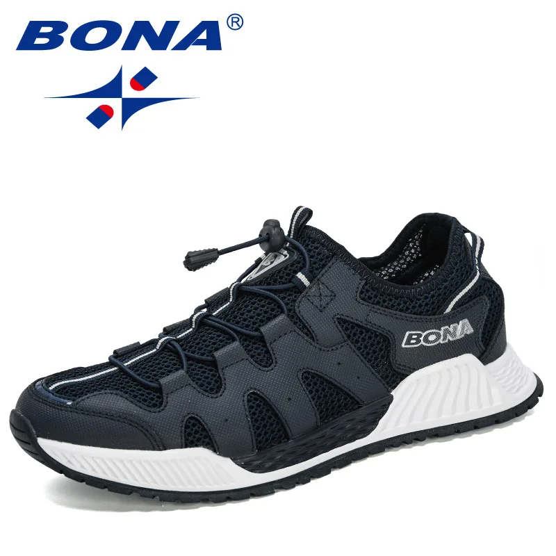 BONA New Designers Mesh Running Shoes Men 46 Large Size Sneakers Walking Jogging Casual Shoes Man Athletic Fotwear Trendy