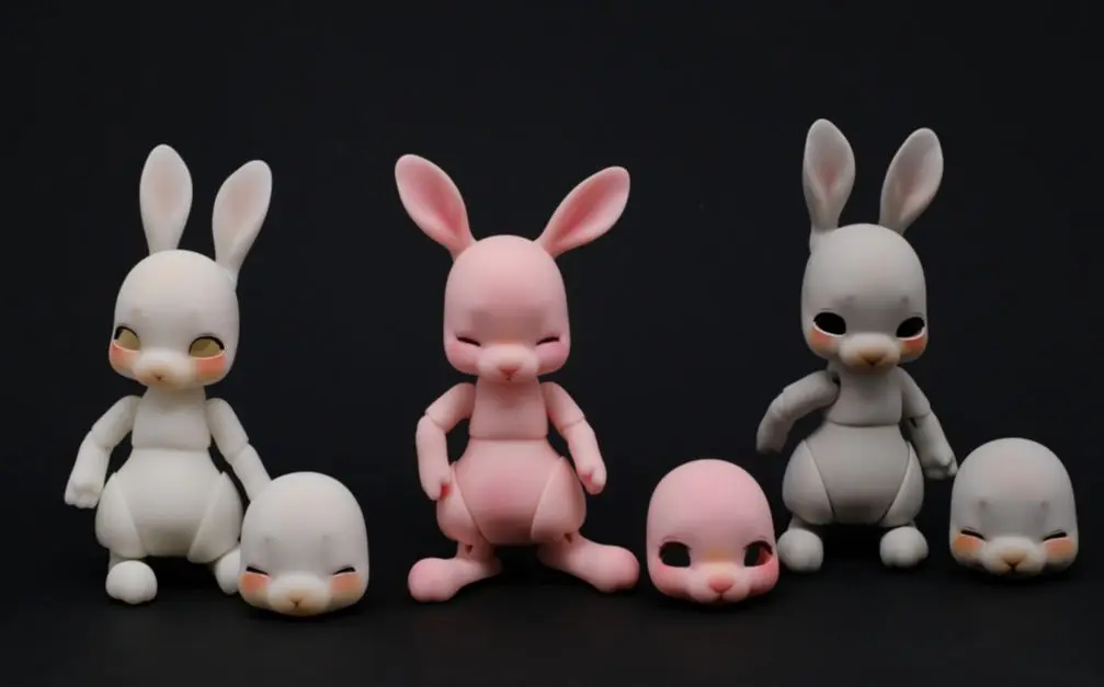 

GaoshunBJD 1/12 Peppi rabit with sleeping face animal pet special resin body mold for DIY girls boys fashion cute birthday gift