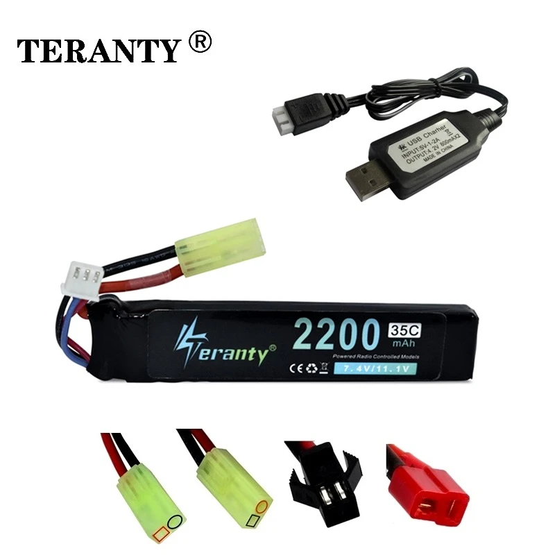 #101mm 7.4v 2200mAh bateria Lipo do pistoletu na wodę 2S 7.4V bateria + ładowarka do Mini Airsoft BB pistolet powietrza zabawki elektryczne