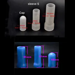 S/M/L Silicone Sleeves For Vacuum Cup Extender Penis Clamping Kit For Penis Enlargement/ Extender/Stretcher Replacement