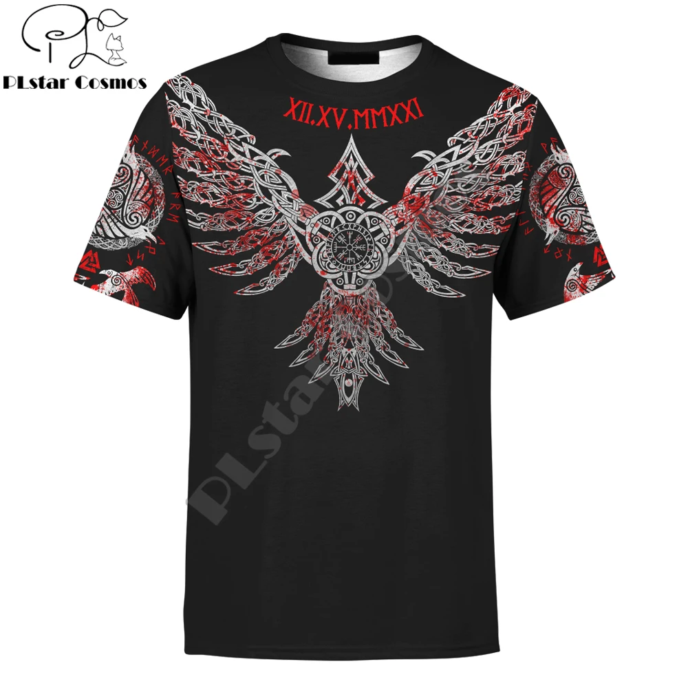 Hot Sale Fashion t shirt Hugin And Munin Valknut Tattoo 3D Printed Mens Summer Short sleeve Unisex Casual sports T-shirt DW24