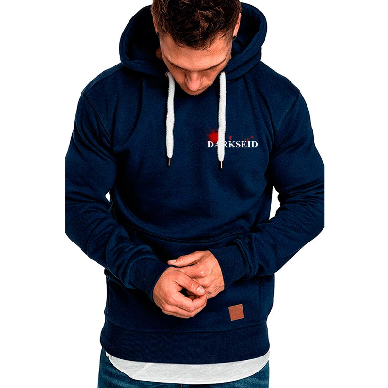 DARKSEID Fashion New Men's Sports Hoodie Solid Color Outdoor Sports Hoodie Winter Warm Hoodie