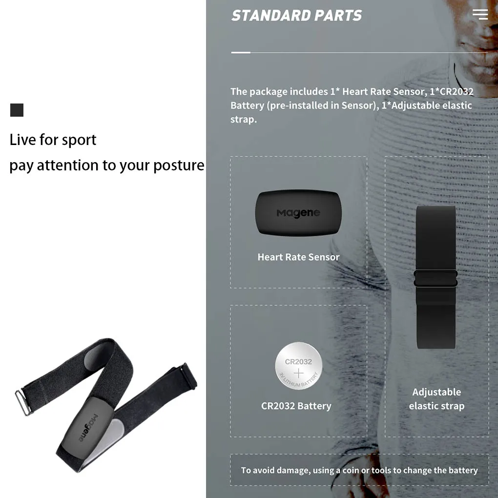 Brand New Heart Rate Sensor Bluetooth ANT H64 HR Monitor With Chest Strap Dual Mode Computer Bike Sports Band Belt