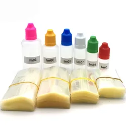 200pcs/lot Heat Shrink Tube Clear PVC Wrap Film for 5ml 10ml 15ml 20ml 30ml 50ml Plastic Bottle E Liquid Bottle Free Shpping