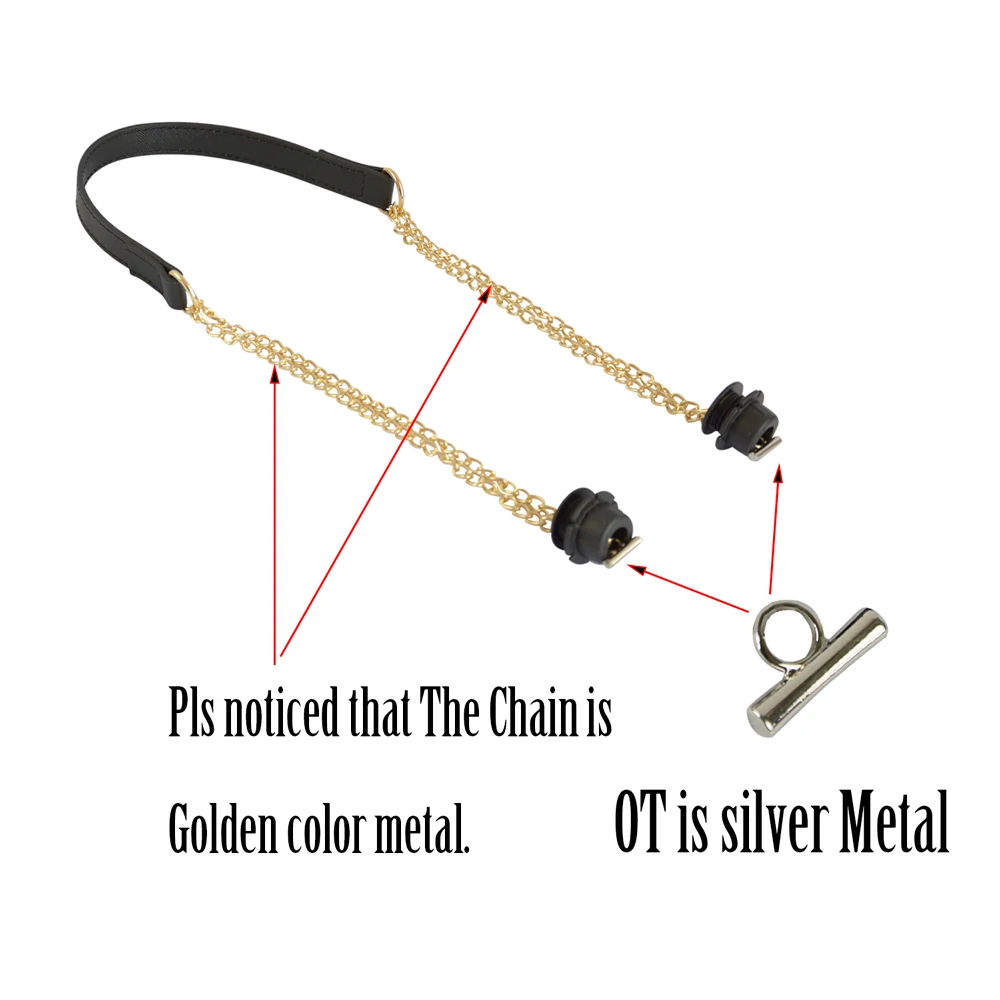 2022 New Arrival One Pair Obag Golden Long  Double Chain  Silver OT T OBag Handles For Obag EVA O bag Women Bag Shoulder HandBag