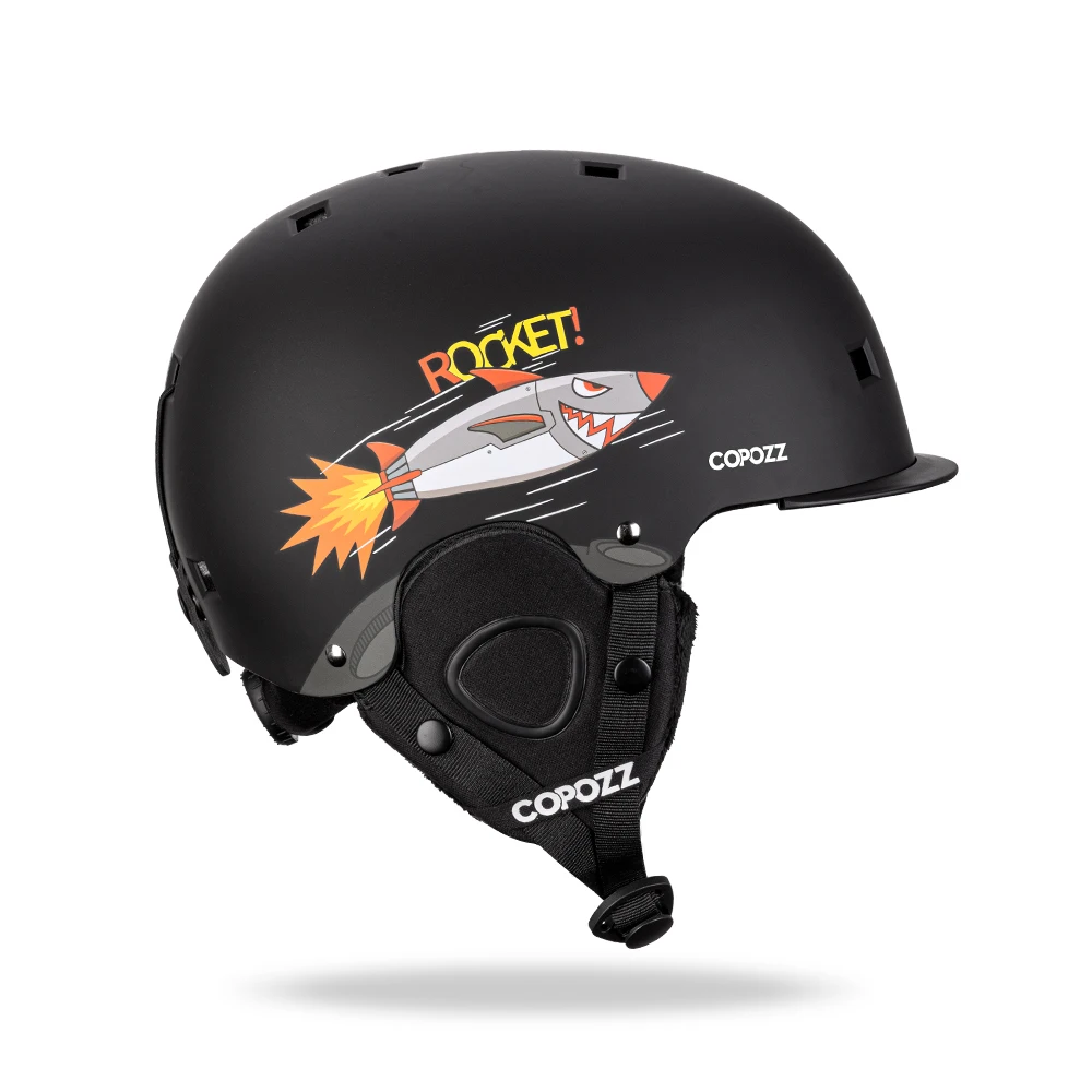 COPOZZ Kinder Cartoons Ski Helm Integral geformten Sicherheit Outdoor Skifahren Radfahren Schutz Helm Skifahren Ausrüstung