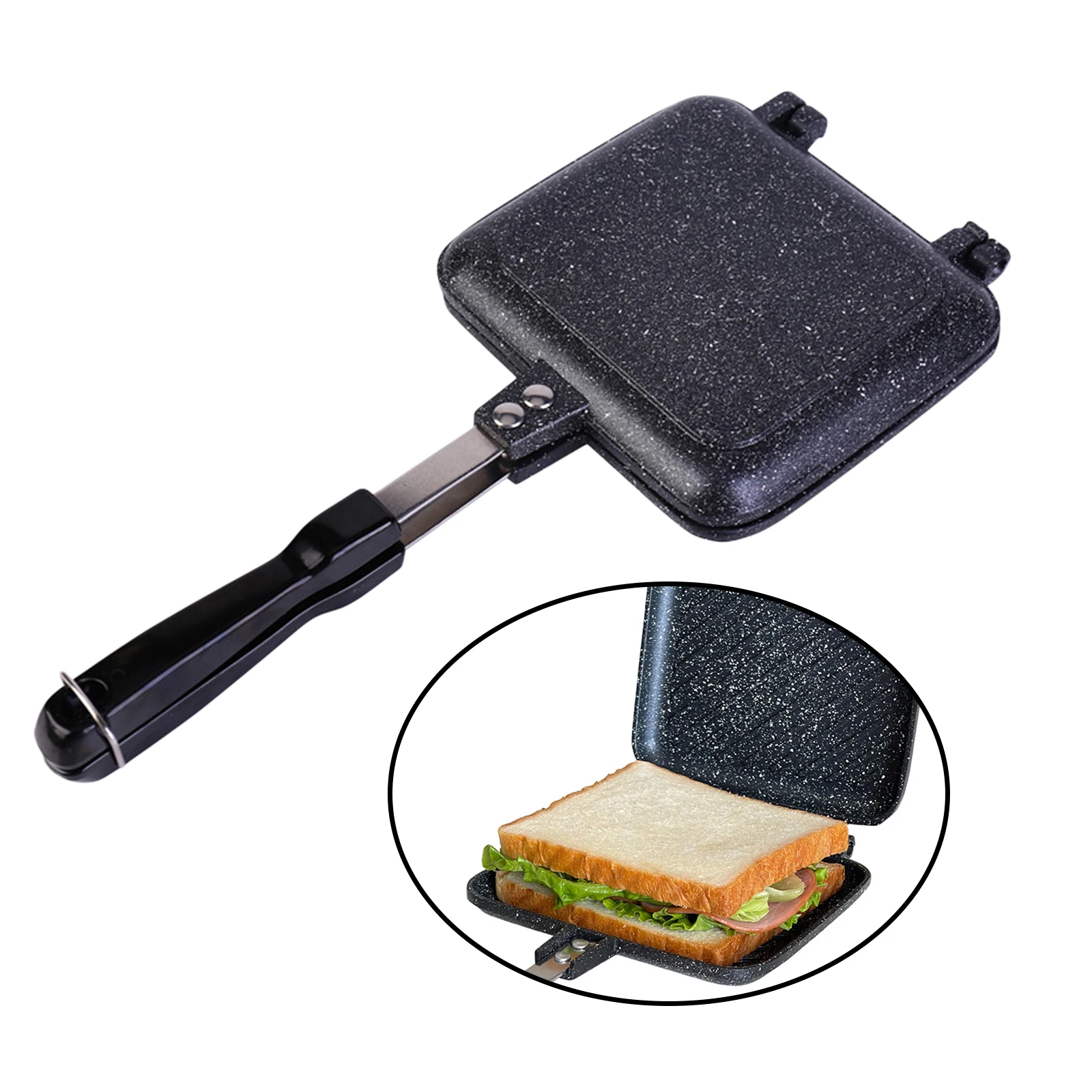 Japanese Hot Pan Sandwich Direct Flame Toaster Non Stick Aluminum Pan Camping Outdoor