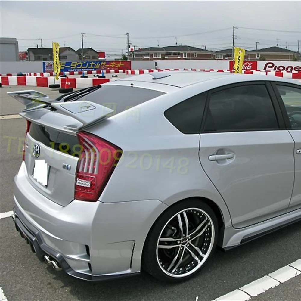 Car Styling ABS Plastic Material Unpainted Color Rear Trunk Boot Wing Rear Lip Roof Spoiler For Toyota Prius 2009-2014