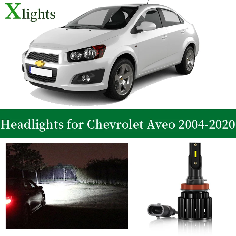 Xlights For Chevy Chevrolet Aveo Kalos LED Headlight Bulbs Low High Beam Canbus Car Front Lamp Headlamp Auto Light Accessories