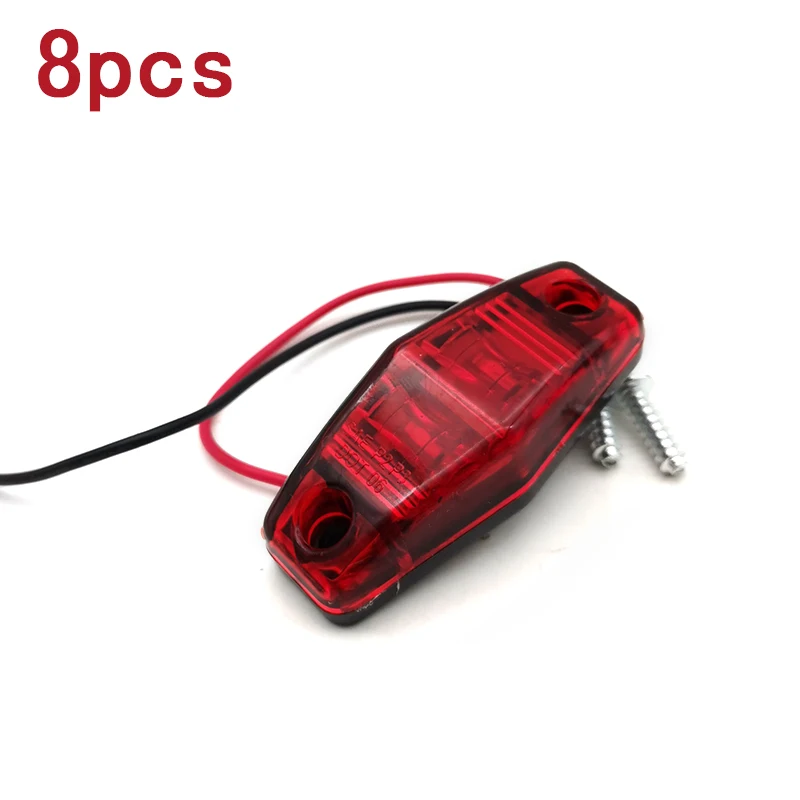 8pcs Truck Signal Warning light Red LED Piranha Side Light Truck Signal Lights