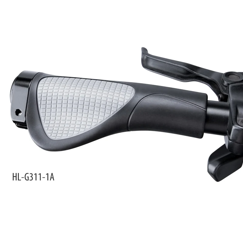 HL-G311A Ergonomics 22.2mm Non-slip Rubber Mountain Bike Bicycle Handlebar Grip With Aluminium Bar Ends