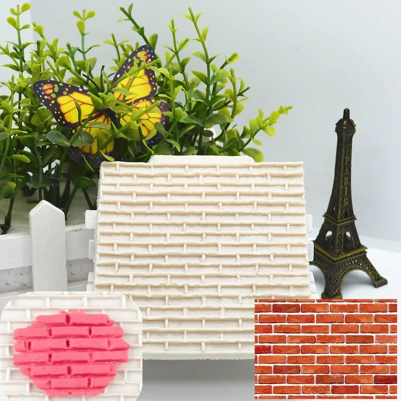 Brick Wall Silicone Mold Kitchen Resin Baking Tool Chocolate Dessert Lace Decoration DIY Cake Pastry Fondant Moulds