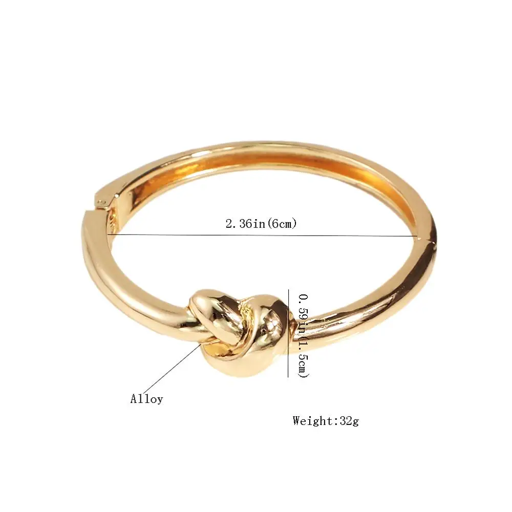 MANILAI Simple Alloy Bangles Bracelets Women Geometric Statement Knot Cuff Bangles Fashion Jewelry Gold Color Accessories