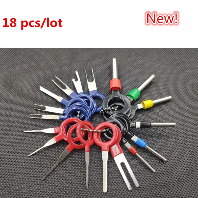 Good quality! Auto Car Plug Circuit Board Wire Harness Terminal Extraction Pick Connector Crimp Pin Back Needle Remove Tool Set