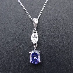 Tanzanite Pendant with White Topaz in Brass Gift Giving