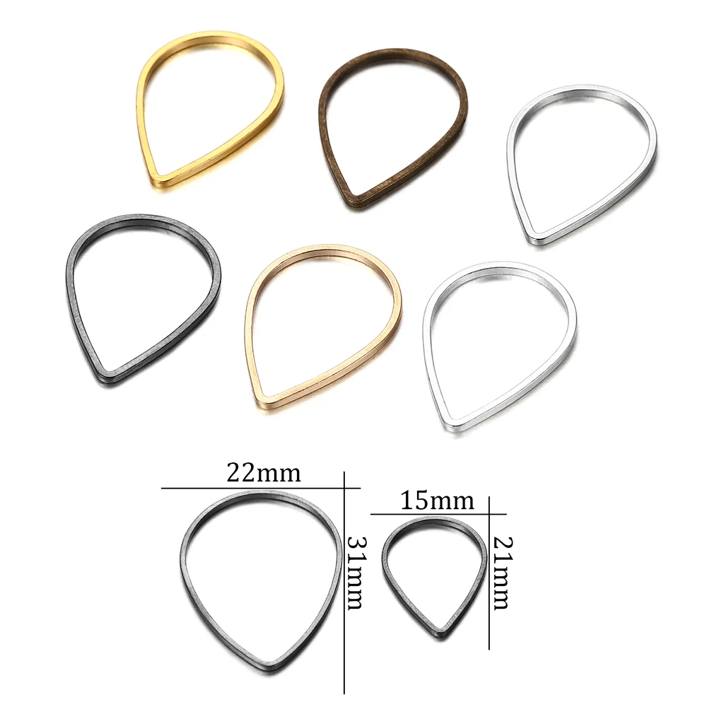 30 sztuk/partia Waterdrop Teardrop Link Charm złącza zamknięte Jump pierścienie dla DIY kolczyk znalezienie tworzenia biżuterii akcesoria dostaw