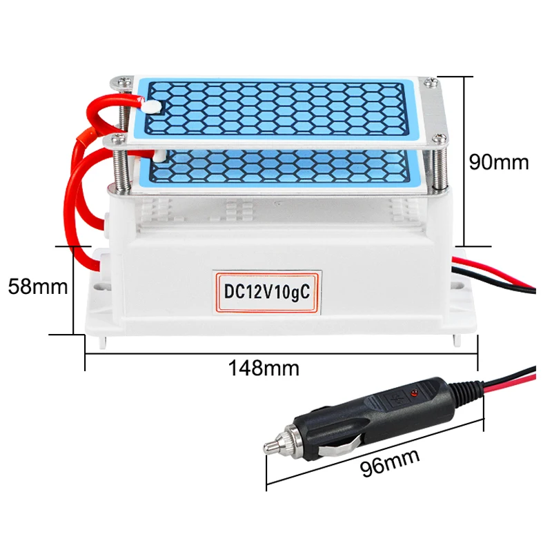 10g 12v purificador de ar do carro refrogerador ozônio umidificador purificador de ar mais limpo carro placa cerâmica esterilizador ar