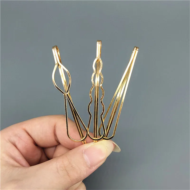 2/3/5/10PCS Gold Metall Haar Clips Pins Für Mädchen Frauen Headwear Süße Haarnadeln Barrettes styling Haar Zubehör Geschenk Großhandel – Detail 8