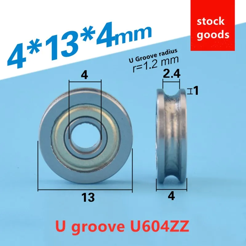 50 Stück V623 V624ZZ U623ZZ U624ZZ U604ZZ V-/U-Nut-Rollenlager 3x10x3 3x12x4 4x13x6 3x12x4 4x13x4 mm – Detail 7