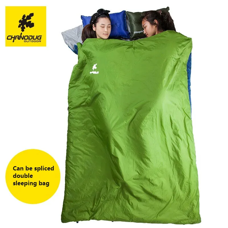 

CHANODUG Outdoor Hiking Adult Sleeping Bag Spring and Autumn Nylon Waterproof Camping Hooded Envelope Sleeping Bag Ultra Light