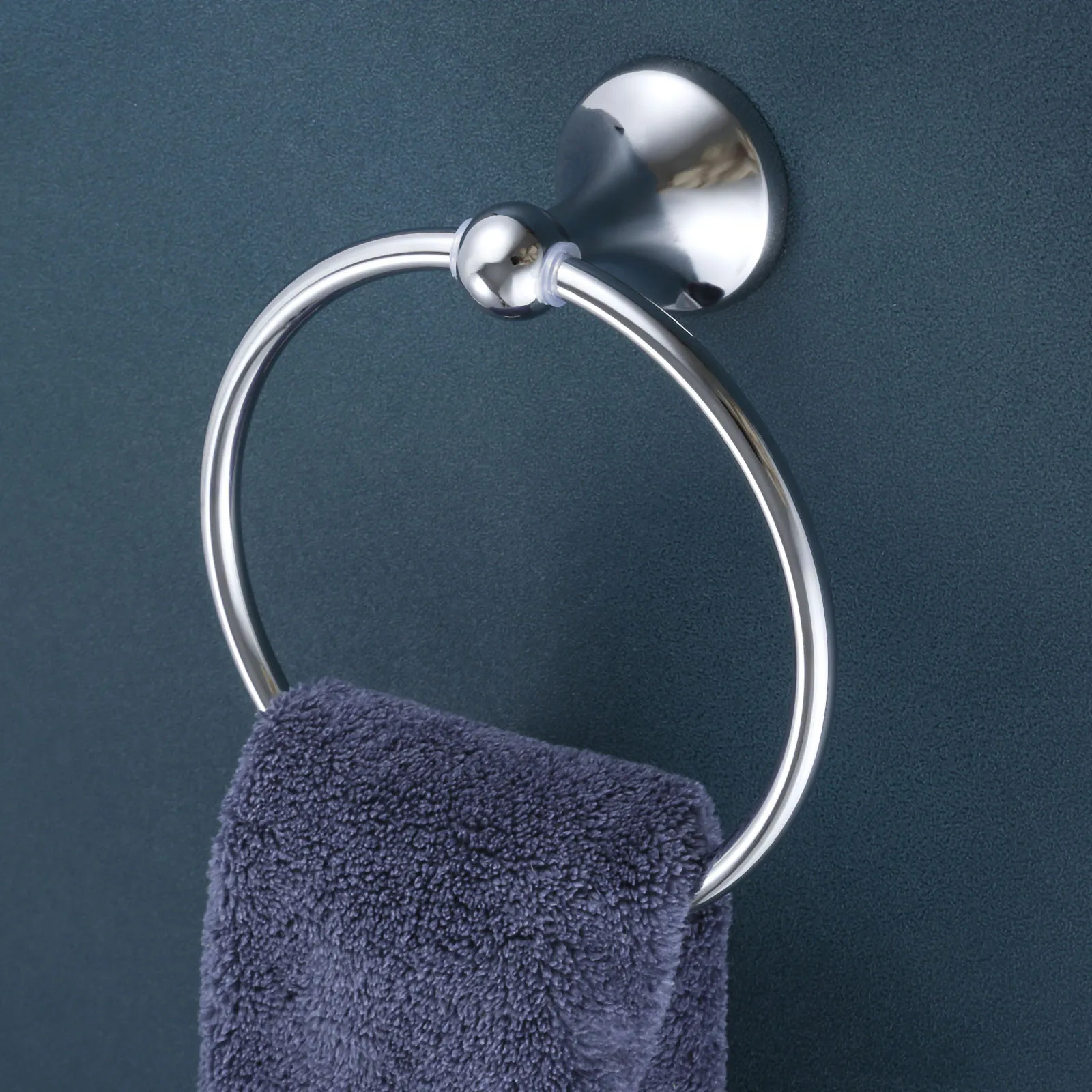 Wall Mounted Polished Chrome Round Towel Hanger Rack Stainless Steel Towel Ring for Bathroom Hand Towel Holder Bathroom Hardware