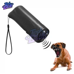 3 in 1 Dog Anti Barking Device Ultrasonic Dog Repeller Stop Bark Control Training Supplies With LED Flashlight