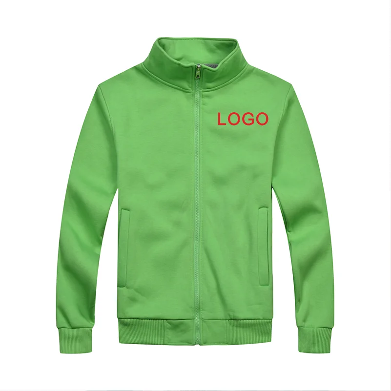 YOTEE2021 Herfst En Winter Casual Hoge Kwaliteit Stand-Up Kraag Rits Jas Custom Logo Borduren Mannen En Vrouwen Tops