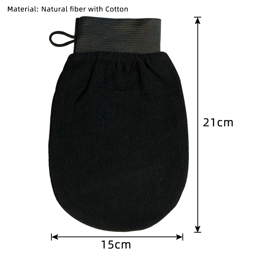 Natural Fiber Plus Cotton Exfoliating Body Moroccan Bath Scrub Glove Hammam Facial Tan Massage Mitt Bathroom Accessories