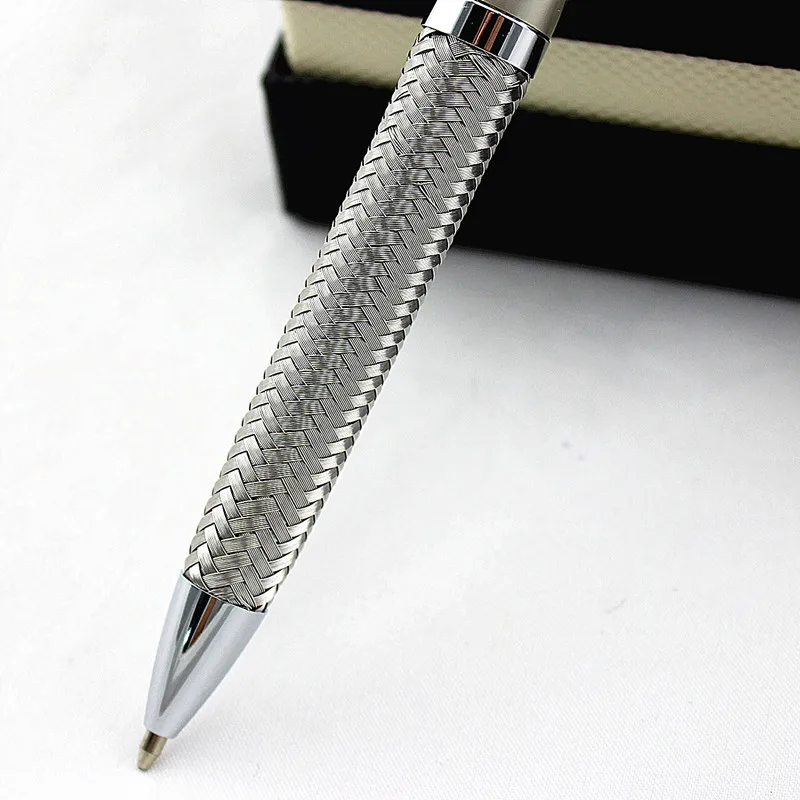 High quality black Refill luxury school Office Stationery promotional steel wire Metal Ballpoint Pen