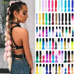 DIFEI  Synthetic 100g/pack colorful Afro Ombre  Stretched Braiding Hair Extensions  Jumbo Hair Braids for black women