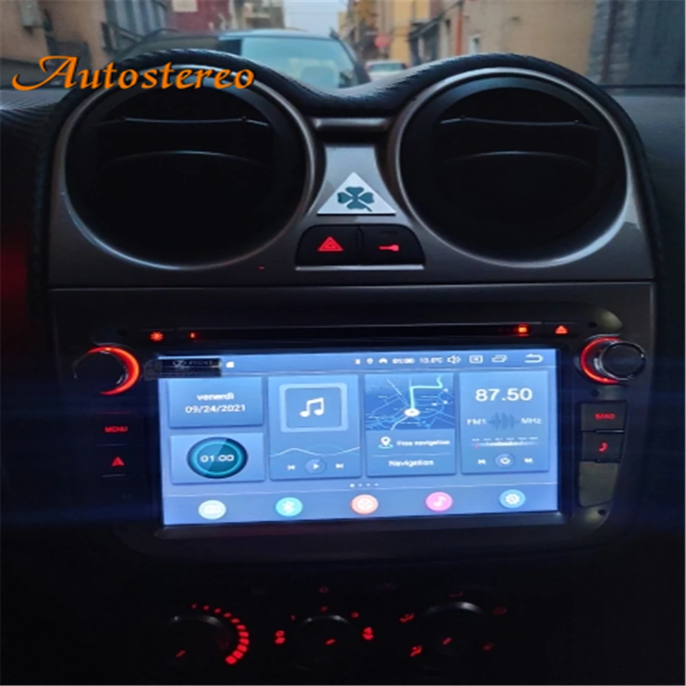 Android 11 Cho Cho Alfa Romeo Mito 2008-2016 Đầu DVD Ô Tô Đa Phương Tiện Máy Ghi Âm Đầu Đơn Vị Tự Động đài Phát Thanh Đồng Hồ Định Vị GPS