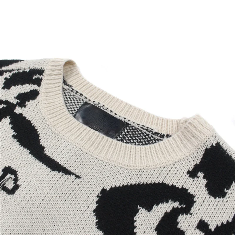 Mens Sweaters Fashion Hip Hop Tassel Harajuku Sweaters Casual Long Sleeve O-neck Knitted Sweater Cotton Pullover Jumpers Sweater