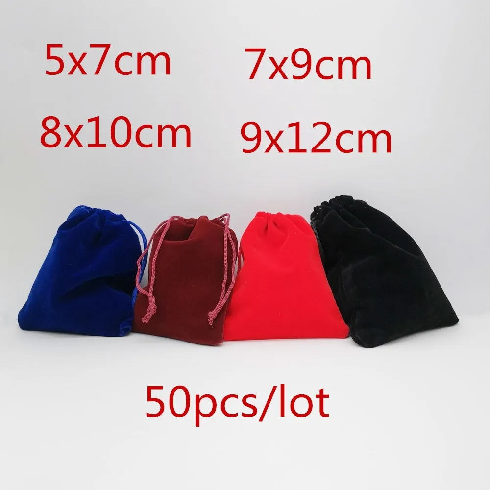 50pcs 7x9cm Velvet Bag Drawstring Velvet Pouch Jewelry Packaging For Jewelry Pouch Jewellery Bag Pouches Jewelry Packaging Bags