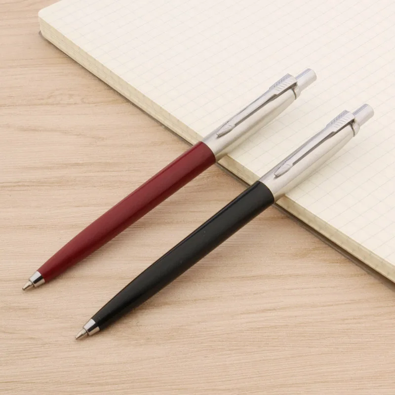 luxury quality 07 metal Ballpoint Pen stainless steel color Press signature pen ball point pen Stationery Office Supplies new
