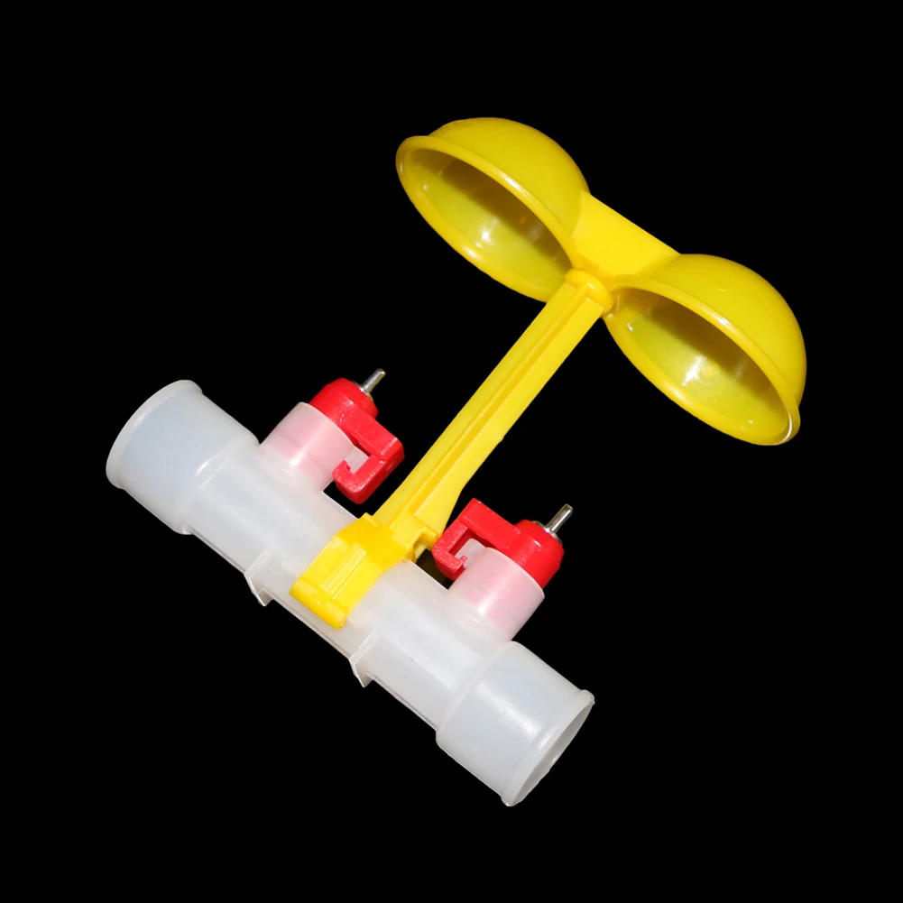 Double Outlet Drinking Hanging Chickens Cups Nipple Drinker Poultry Waterer Feeding Supplies Drinkers for Chickens 1pc