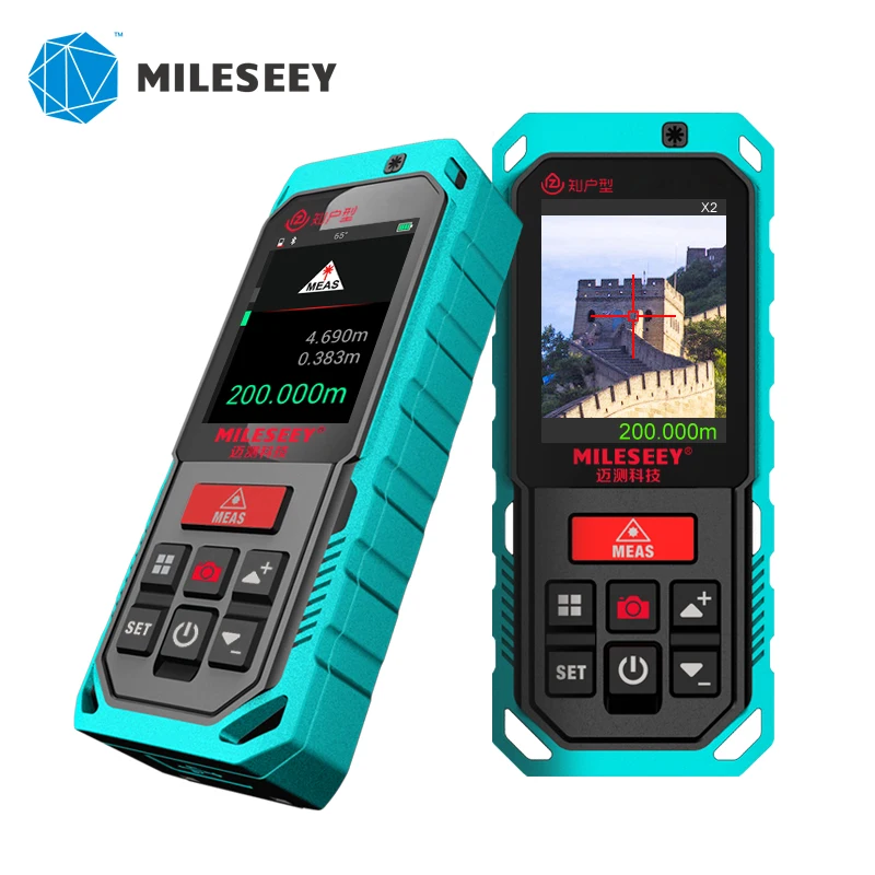 Mileseey Outdoor Laser Distanc Meter 100m 4x Zoom Laser Measurement Distance Bluetooth Digital rangefinder with Camera