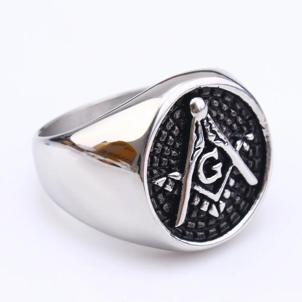 Drop shipping high quality Freemasons AG ring 316L stainless steel jewelry for men ring wholesale fashion jewelry US 7 - 13 size